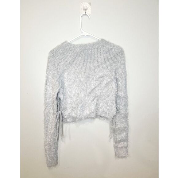 Majorelle marjorie tie side eyelash fuzzy sweater gray - Picture 4 of 6